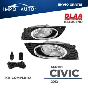 Neblineras HD DLAA Honda Civic 2012 cromo tipo OEM