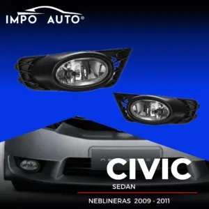 Neblineras HD DLAA Honda Civic 2009 2011 4D tipo OEM