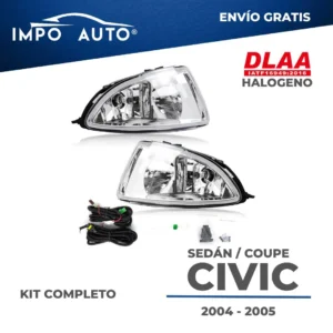 Neblineras DLAA Honda Civic Sedan y Coupe 2004 2005 tipo OEM